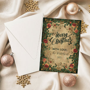Cartes Pour Fêtes Annuelles Amaryllis vintage Noël Holly