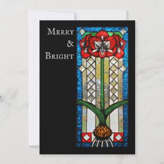 Cartes Pour Fêtes Annuelles Amaryllis vitrail vacances et Noël