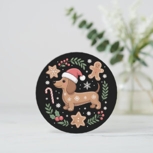 Cartes Pour Fêtes Annuelles Amateur de chien saucisse en pain d'épice Noël Dac