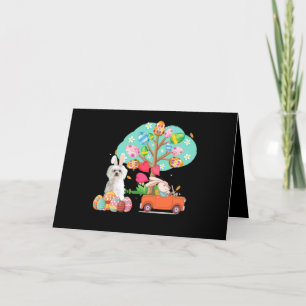 Cartes Pour Fêtes Annuelles Amateur de chiens   Bunny Maltais le jour de Pâque