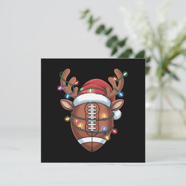 Cartes Pour Fêtes Annuelles Amateur de football de Noël Chapeau de Père Noël S (Debout devant)