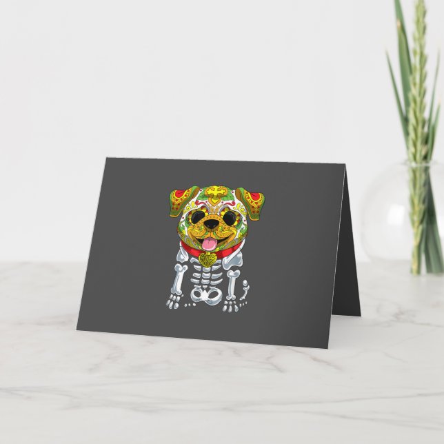 Cartes Pour Fêtes Annuelles Amateurs de chiens | Halloween drôle avec crâne de (Devant)