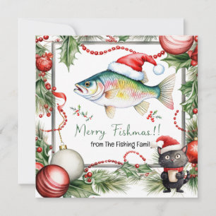 Cartes Pour Fêtes Annuelles Amateurs de pêche Noël Père Noël Amoureux de les c