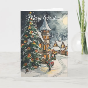 Cartes Pour Fêtes Annuelles Ambiance de Noël ancien Scene