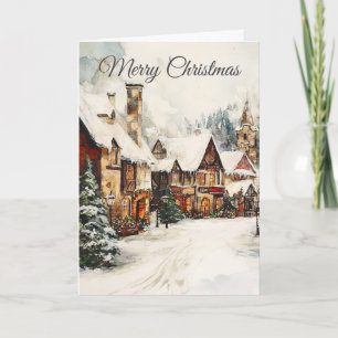Cartes Pour Fêtes Annuelles Ambiance de Noël ancien Scene