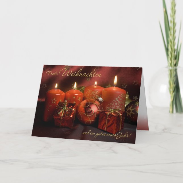 Cartes Pour Fêtes Annuelles Ambiance de Noël rouge (Devant)