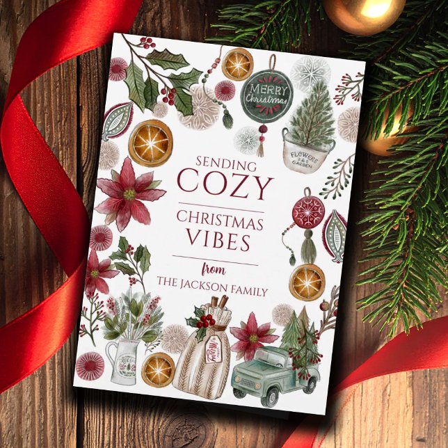 Cartes Pour Fêtes Annuelles Ambiance de Noël Rustique et Cosy (Créateur téléchargé)