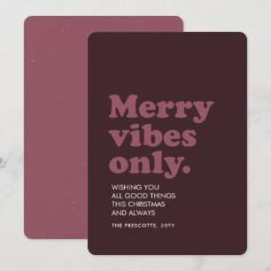 Cartes Pour Fêtes Annuelles Ambiance joyeuse uniquement fun rétro prune Noël