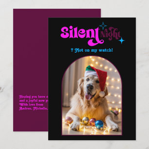 Cartes Pour Fêtes Annuelles Ambiance Rétro Drôle Photo de Noël de Chien de Com