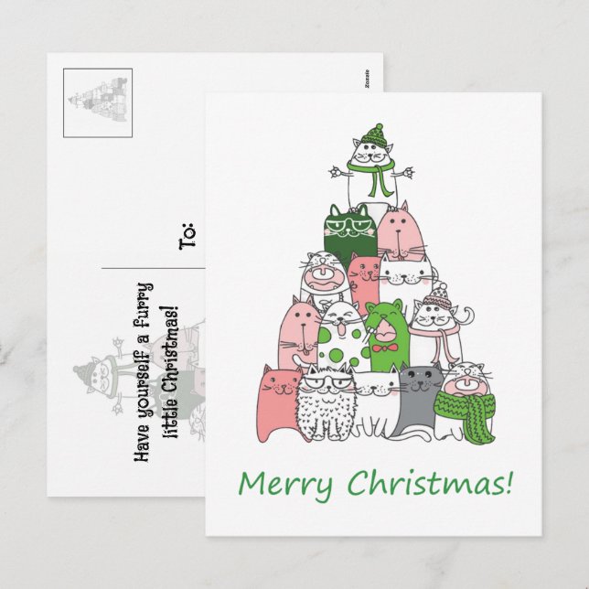 Cartes Pour Fêtes Annuelles Amène-toi un petit Noël de Furry ! (Devant / Derrière)