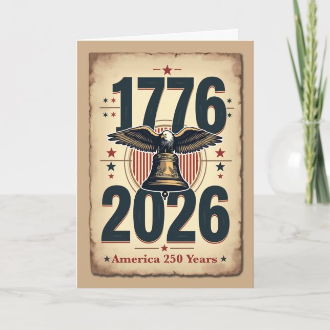 Cartes Pour Fêtes Annuelles America 250th Anniversary Patriotic Historic  (Devant)