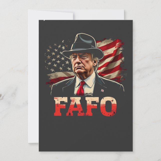 Cartes Pour Fêtes Annuelles Américain Donald Trump FAFO USA Drapeau patriotiqu (Devant)