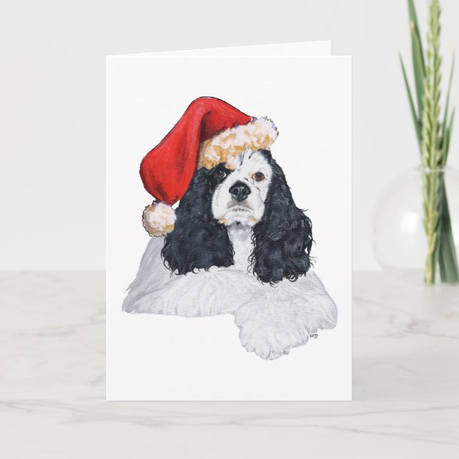 Cartes Pour Fêtes Annuelles American Cocker Spaniel Noël (Devant)