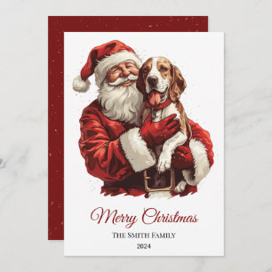 Cartes Pour Fêtes Annuelles American English Foxhound Santa Claus Noël