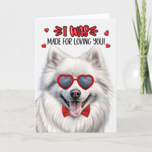 Cartes Pour Fêtes Annuelles American Eskimo Chien fait pour vous aimer Valenti