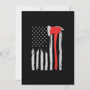 Cartes Pour Fêtes Annuelles American Flag Firefighter Red Firefighter