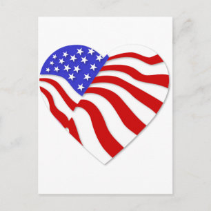 Cartes Pour Fêtes Annuelles American Flag Heart America USA Valentine Populair