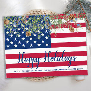 Cartes Pour Fêtes Annuelles American Flag Patriotique USA Corporate Business