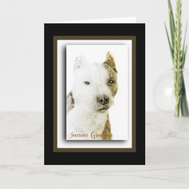 Cartes Pour Fêtes Annuelles American Pit Bull Terrier (Devant)