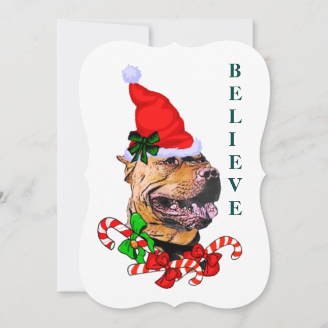 Cartes Pour Fêtes Annuelles American Pit Bull Terrier Noël (Devant)