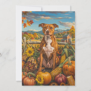 Cartes Pour Fêtes Annuelles American Staffordshire récolte d'automne Thankesgi