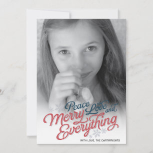 Cartes Pour Fêtes Annuelles Americana Red Ribbon Script Holiday Photo Card