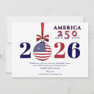 Cartes Pour Fêtes Annuelles Amérique 250 Parrain Donateur de Noël Patriotique 