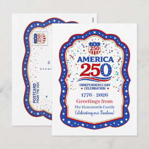 Cartes Pour Fêtes Annuelles Amérique 250e anniversaire commémoratif personnali