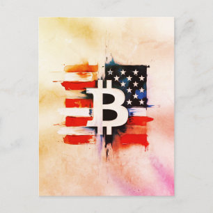 Cartes Pour Fêtes Annuelles Amérique Bitcoin (Peinture n° 6)