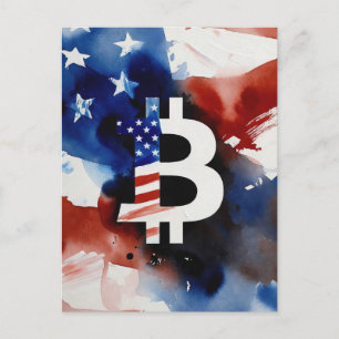 Cartes Pour Fêtes Annuelles Amérique Bitcoin (Peinture No. 3)