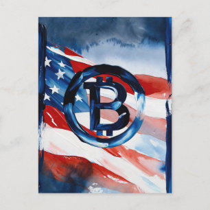 Cartes Pour Fêtes Annuelles Amérique Bitcoin (Peinture No. 5)