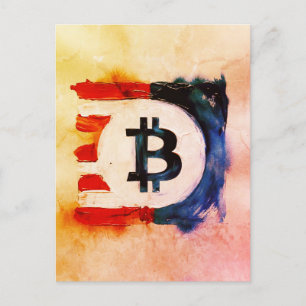 Cartes Pour Fêtes Annuelles Amérique Bitcoin (Peinture No. 7)