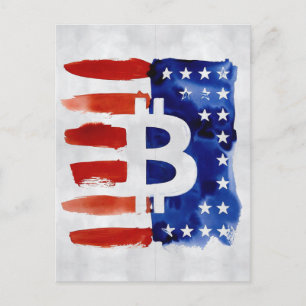 Cartes Pour Fêtes Annuelles Amérique Bitcoin (Peinture No. 8)