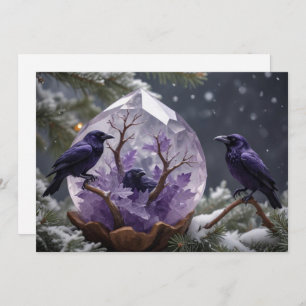 Cartes Pour Fêtes Annuelles Amethyst Crystal - Crows Ravers Noël