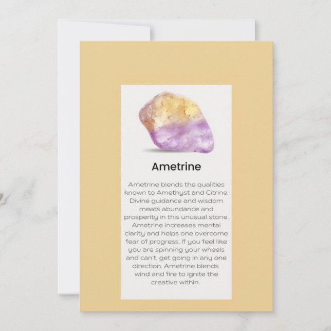 Cartes Pour Fêtes Annuelles Ametrine Cristal Signification Bijoux Afficher Aff (Devant)