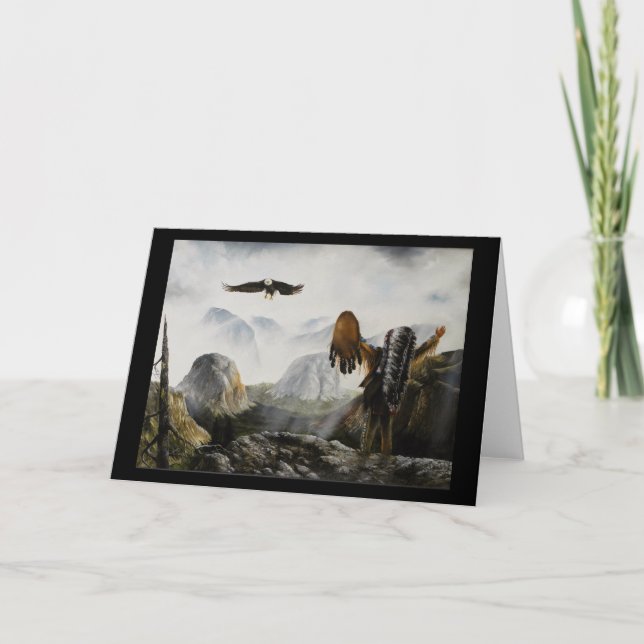 Cartes Pour Fêtes Annuelles Ami bienvenu de Painting~ de Natif américain (Devant)