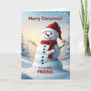Cartes Pour Fêtes Annuelles Ami Noël Snowman