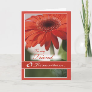 Cartes Pour Fêtes Annuelles Ami Red Gerber Daisy Valentine