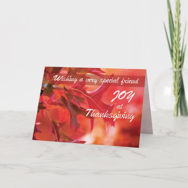 Cartes Pour Fêtes Annuelles Ami, Thanksgiving Joy (Devant)