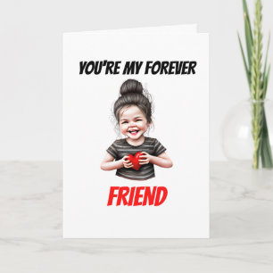 Cartes Pour Fêtes Annuelles Amie pour toujours fille caucasienne montrant un c
