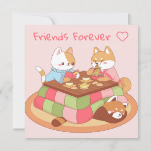 Cartes Pour Fêtes Annuelles Amis de Kawaii