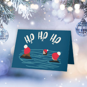 Cartes Pour Fêtes Annuelles Amis de natation sauvage en Noël casquette laineux