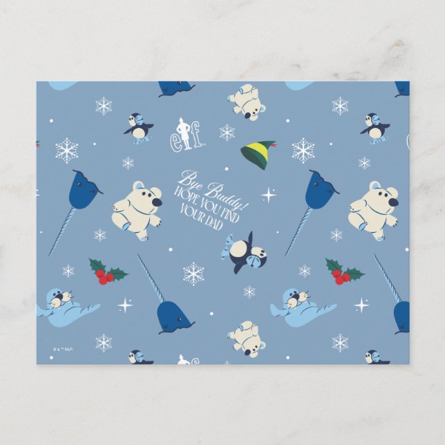 Cartes Pour Fêtes Annuelles Amis des Animaux "Au revoir Buddy" Motif d'Hiver (Devant)