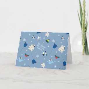 Cartes Pour Fêtes Annuelles Amis des Animaux "Au revoir Buddy" Motif d'Hiver