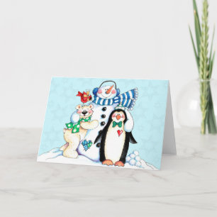 Cartes Pour Fêtes Annuelles Amis d'hiver