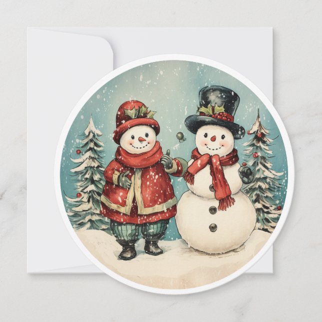 Cartes Pour Fêtes Annuelles Amis Frosty (Devant)