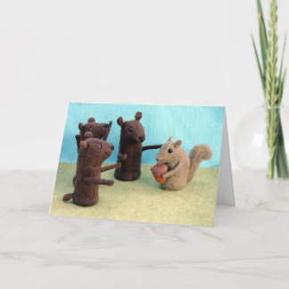 Cartes Pour Fêtes Annuelles Amis pour le dîner - Ours et Écureuil