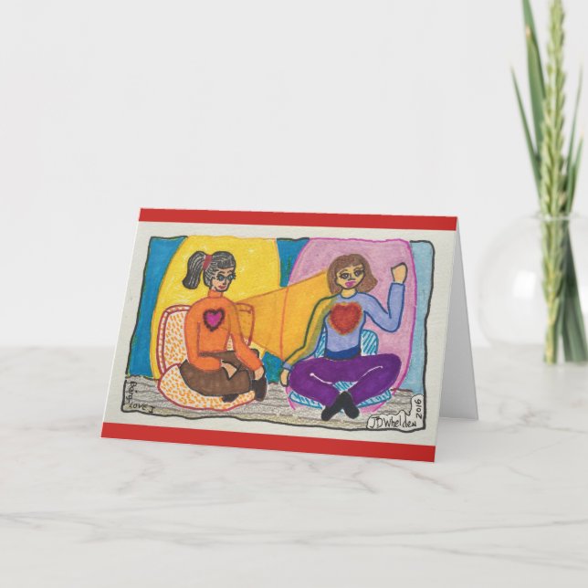 Cartes Pour Fêtes Annuelles Amitié avec coeur ouvert (Devant)