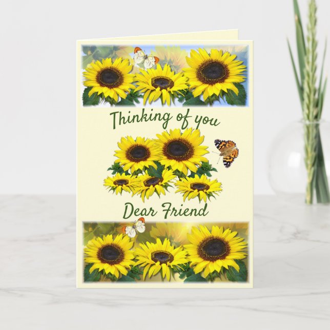 Cartes Pour Fêtes Annuelles Amitié chrétienne personnalisée Sunny Sunflower (Devant)