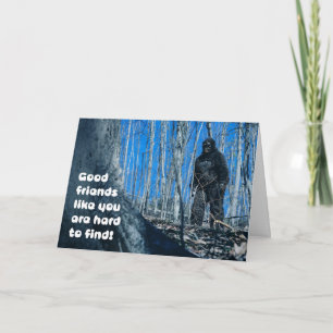 Cartes Pour Fêtes Annuelles Amitié pour n'importe qui Bigfoot dans les bois hu